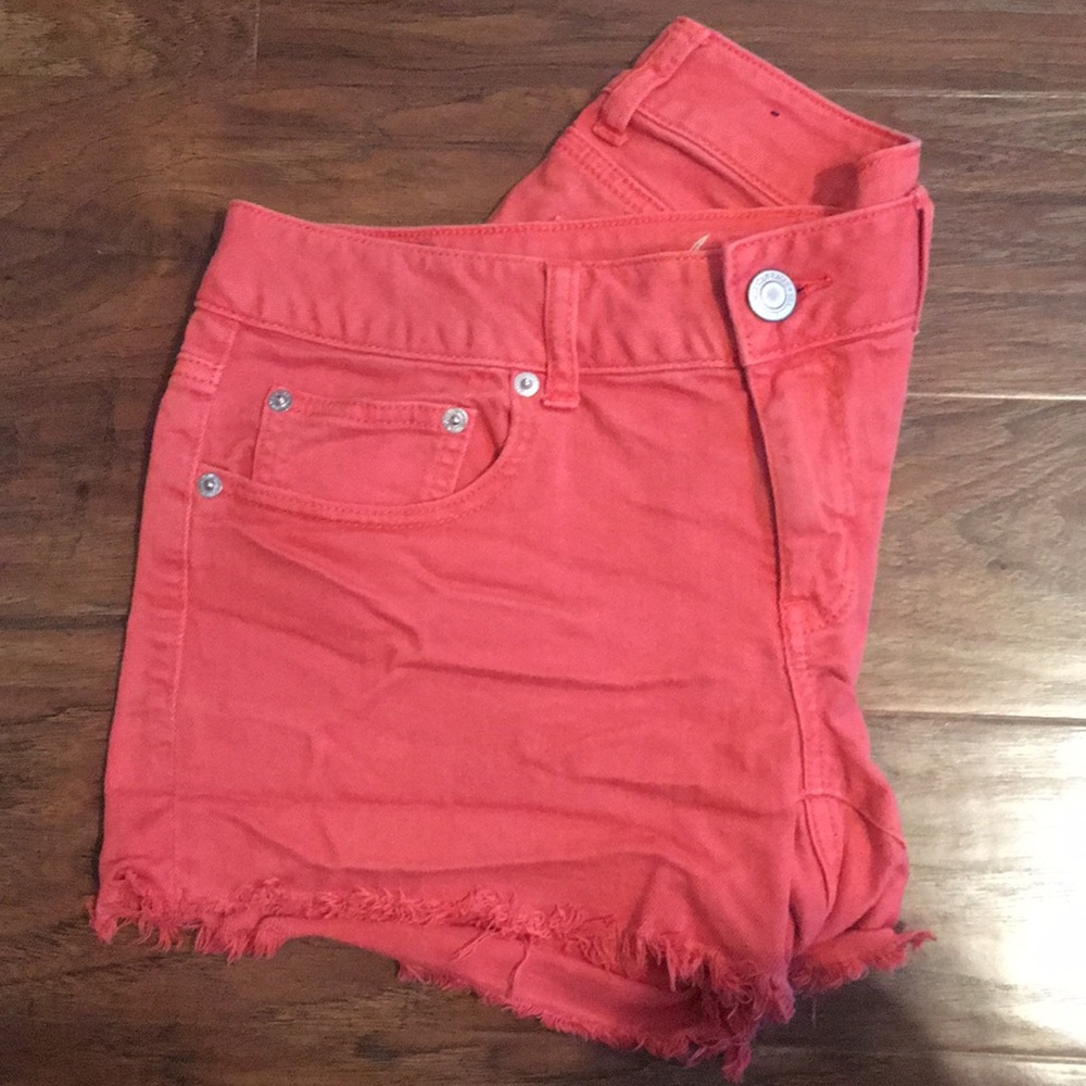 coral jean shorts